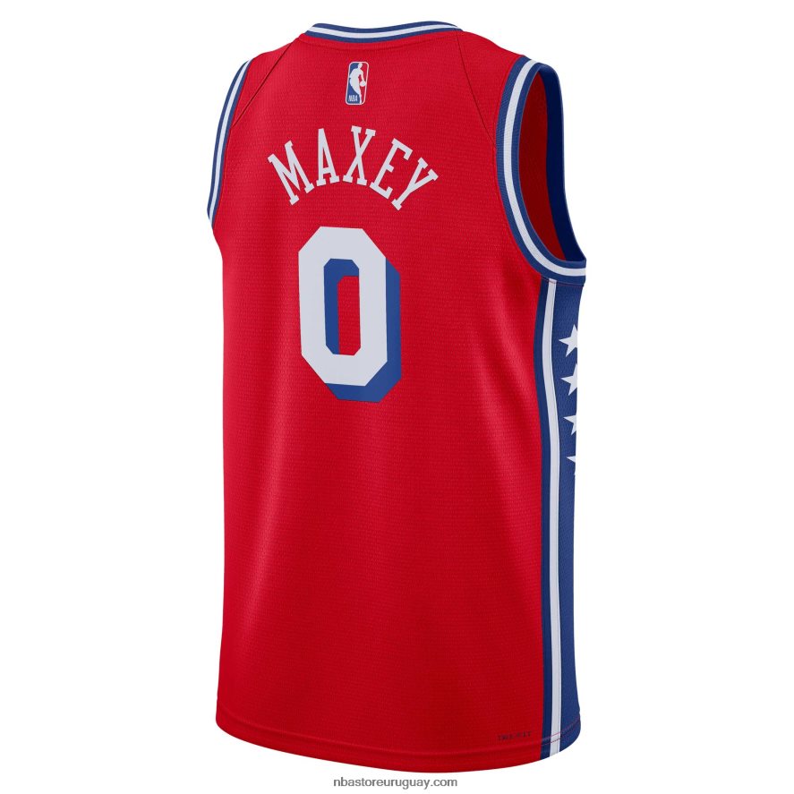 camiseta philadelphia 76ers tyrese maxey jordan brand rojo swingman 6L080N262 NBA