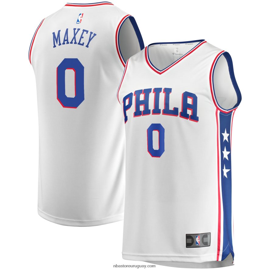 camiseta réplica de philadelphia 76ers tyrese maxey blanco fast break 6L080N1749 NBA