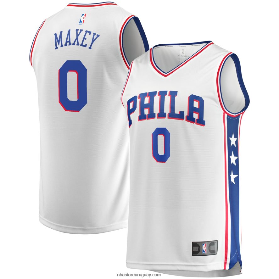 camiseta réplica de philadelphia 76ers tyrese maxey blanco fast break 6L080N1749 NBA