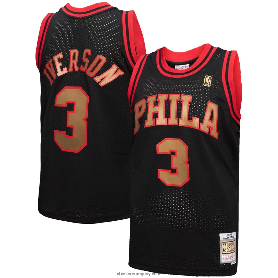 philadelphia 76ers allen iverson mitchell & ness black hardwood classics recargar 3.0 jersey swingman 6L080N7849 NBA