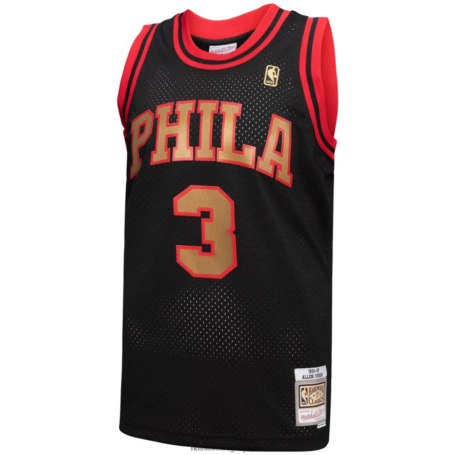 philadelphia 76ers allen iverson mitchell & ness black hardwood classics recargar 3.0 jersey swingman 6L080N7849 NBA