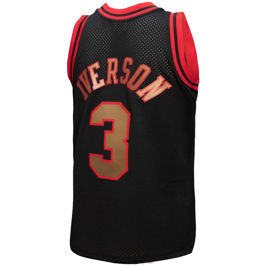 philadelphia 76ers allen iverson mitchell & ness black hardwood classics recargar 3.0 jersey swingman 6L080N7849 NBA