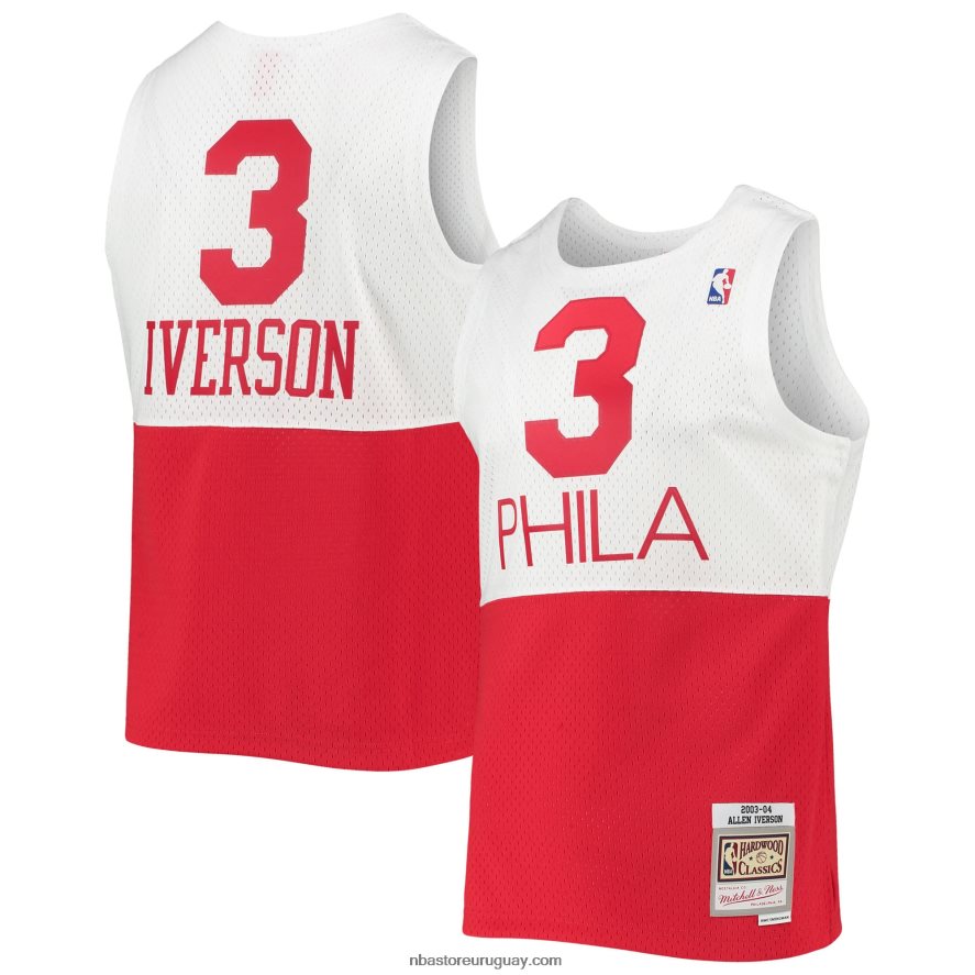 philadelphia 76ers allen iverson mitchell & ness blanco hardwood classics jersey swingman 6L080N1598 NBA