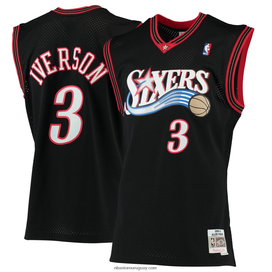 philadelphia 76ers allen iverson mitchell & ness negro hardwood classics jersey swingman 6L080N139 NBA