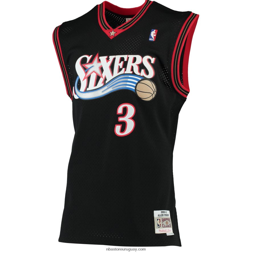 philadelphia 76ers allen iverson mitchell & ness negro hardwood classics jersey swingman 6L080N139 NBA