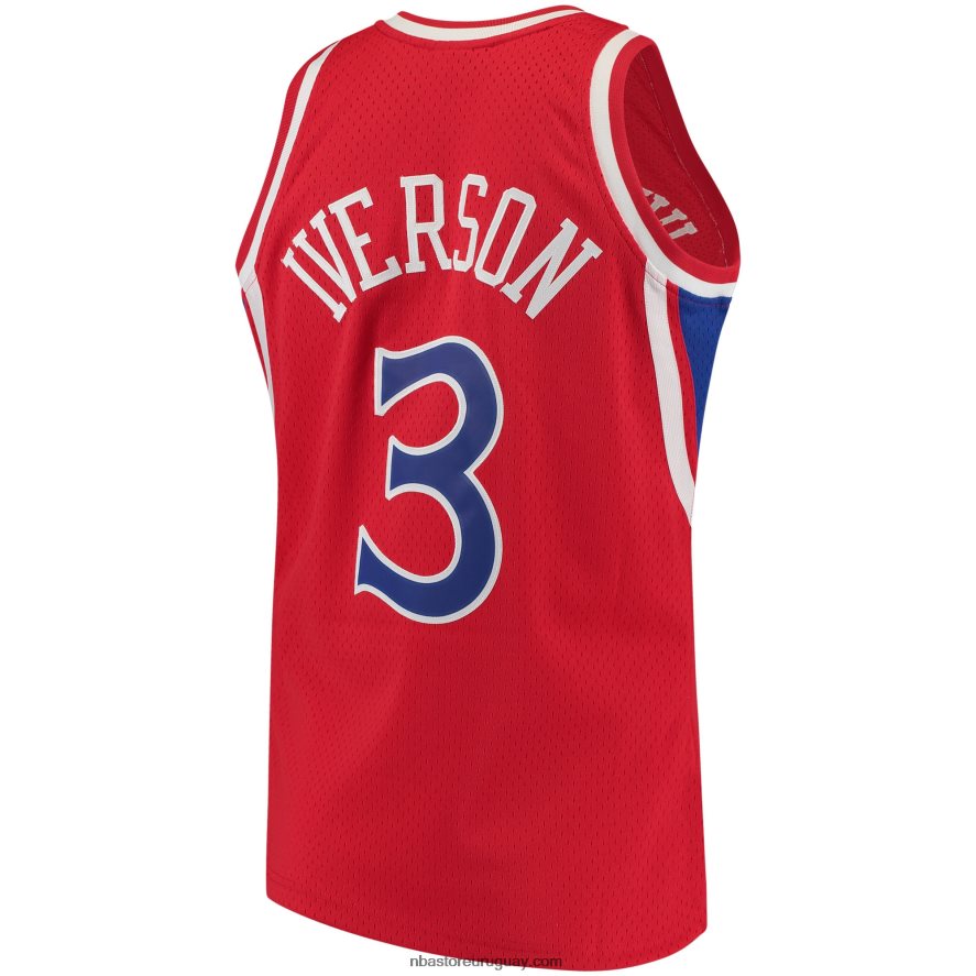 philadelphia 76ers allen iverson mitchell & ness rojo hardwood classics jersey swingman 6L080N73 NBA