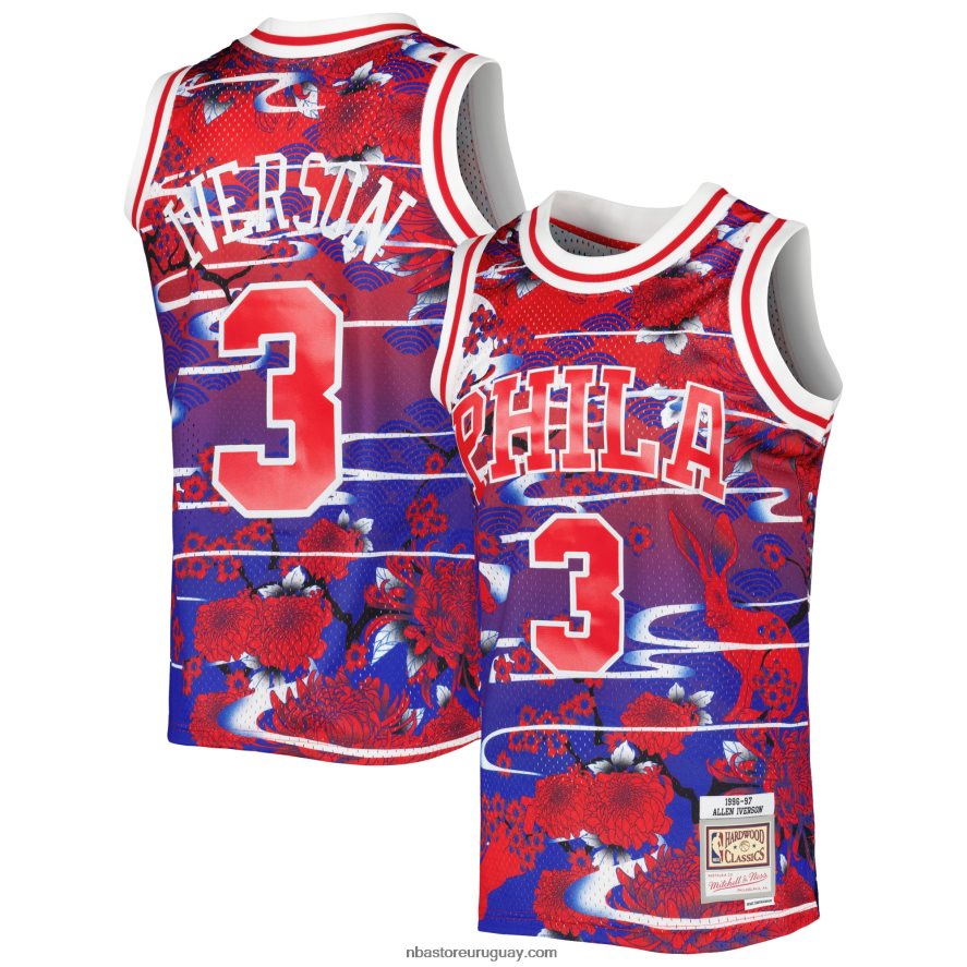 philadelphia 76ers allen iverson rojo hardwood classics año nuevo lunar jersey swingman 6L080N6499 NBA