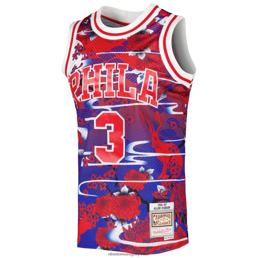 philadelphia 76ers allen iverson rojo hardwood classics año nuevo lunar jersey swingman 6L080N6499 NBA