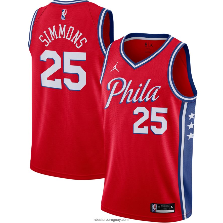 philadelphia 76ers ben simmons jordan brand rojo swingman jersey 6L080N10561 NBA