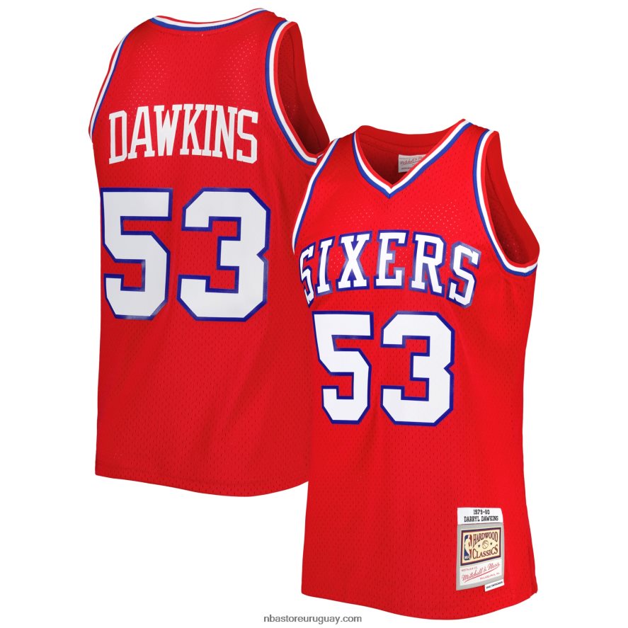 philadelphia 76ers darryl dawkins mitchell & ness rojo hardwood classics 1979-80 jersey swingman 6L080N5162 NBA