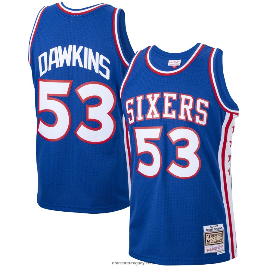 philadelphia 76ers darryl dawkins mitchell & ness royal hardwood classics swingman player jersey 6L080N1587 NBA