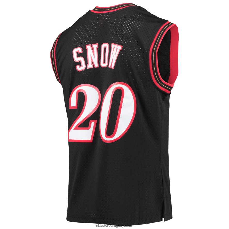 philadelphia 76ers eric nieve mitchell & ness negro madera dura clásicos swingman jersey 6L080N7905 NBA