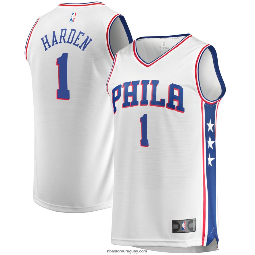 philadelphia 76ers james harden blanco fastbreak réplica jugador camiseta 6L080N393 NBA