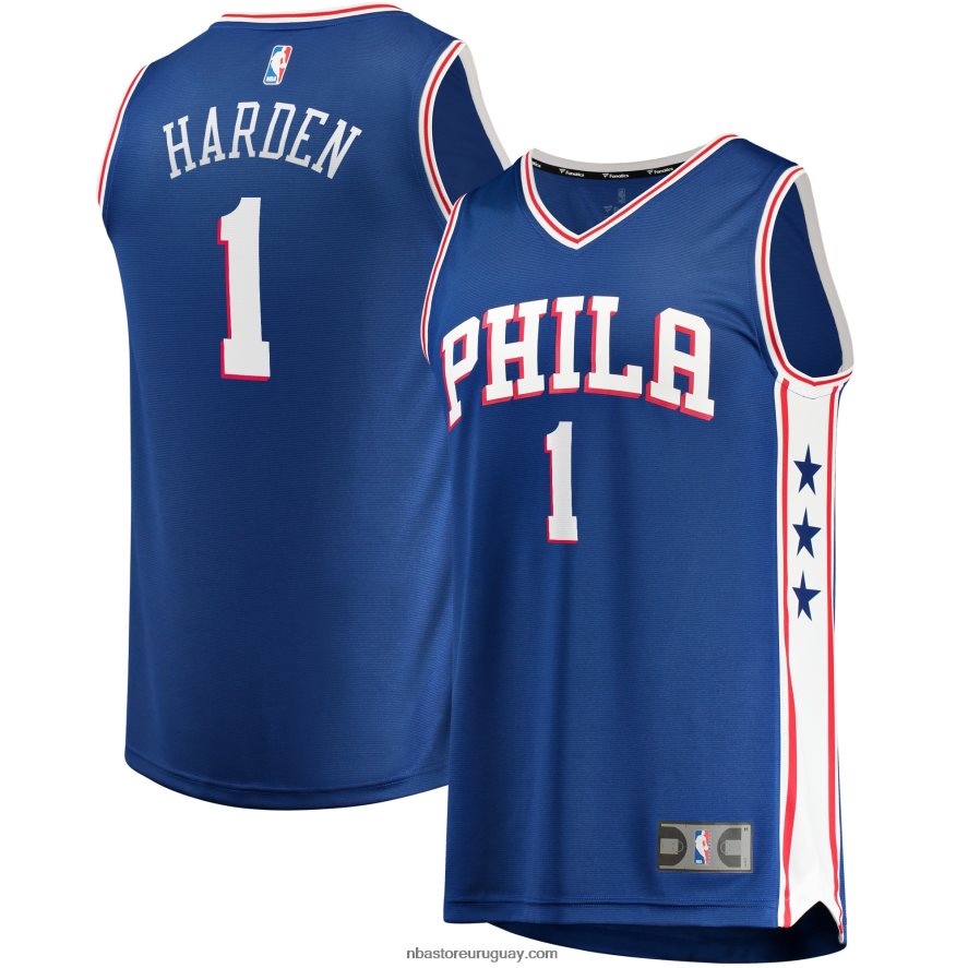 philadelphia 76ers james harden royal fast break réplica jersey 6L080N145 NBA