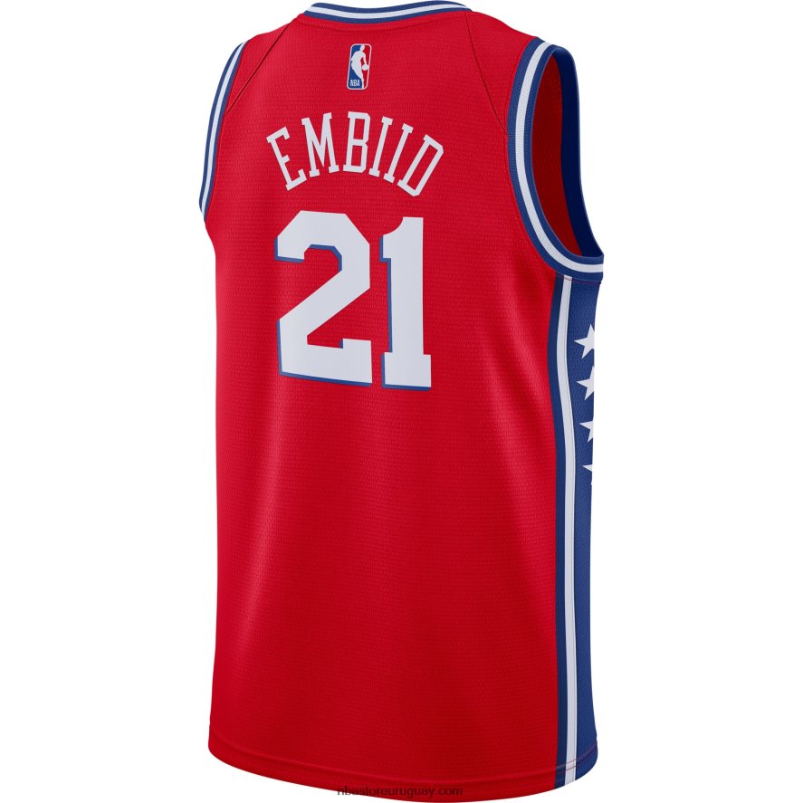 philadelphia 76ers joel embiid jordan marca rojo swingman jersey 6L080N6530 NBA