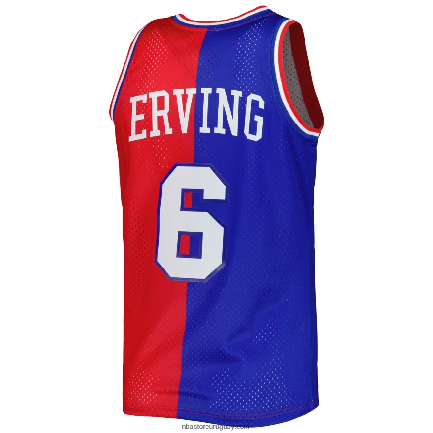 philadelphia 76ers julius erving mitchell & ness royal/red hardwood classics split swingman jersey 6L080N1033 NBA