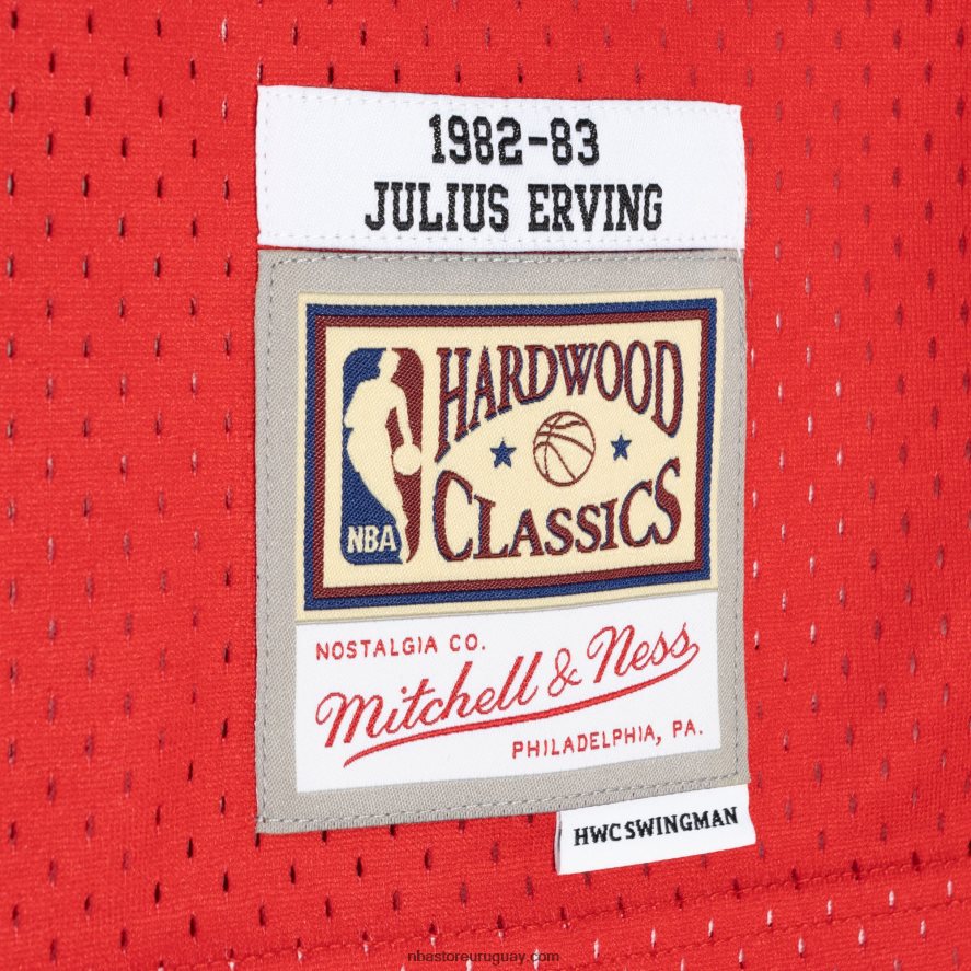 philadelphia 76ers julius erving mitchell & ness royal/red hardwood classics split swingman jersey 6L080N1033 NBA