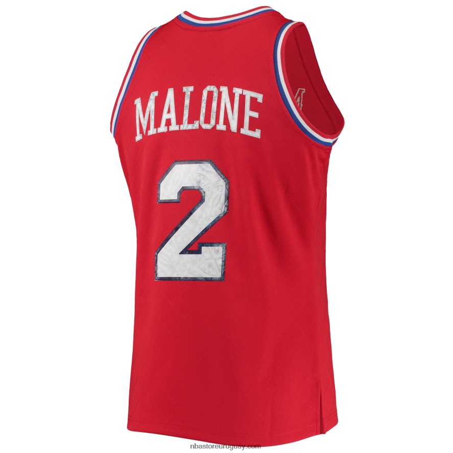 philadelphia 76ers moses malone rojo madera dura clásicos 75 aniversario diamante alero jersey 6L080N6958 NBA