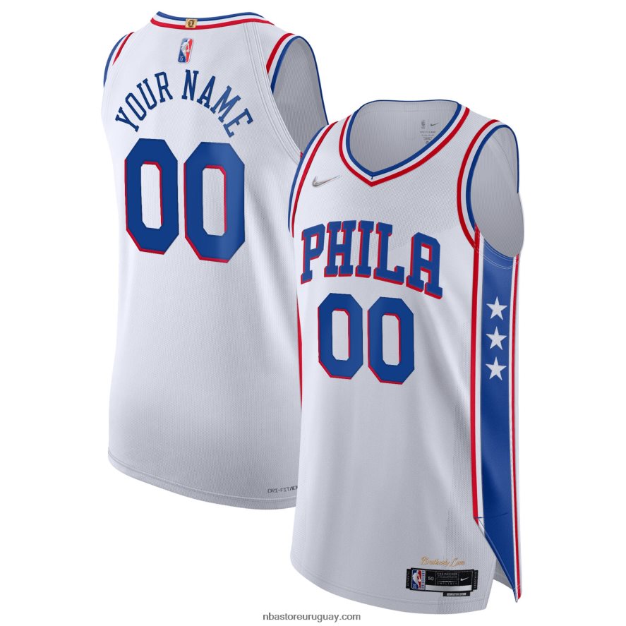 philadelphia 76ers nike blanco diamante auténtico personalizado jersey 6L080N7766 NBA