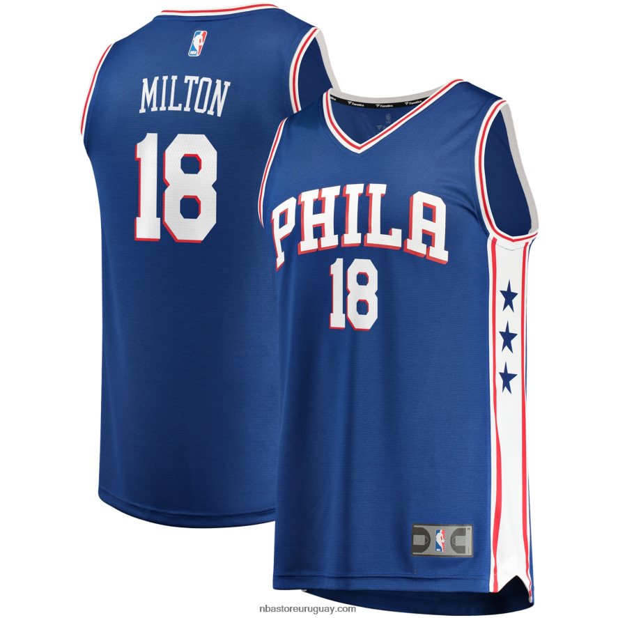 réplica de la camiseta de los 76ers de filadelfia shake milton royal fast break 6L080N7709 NBA