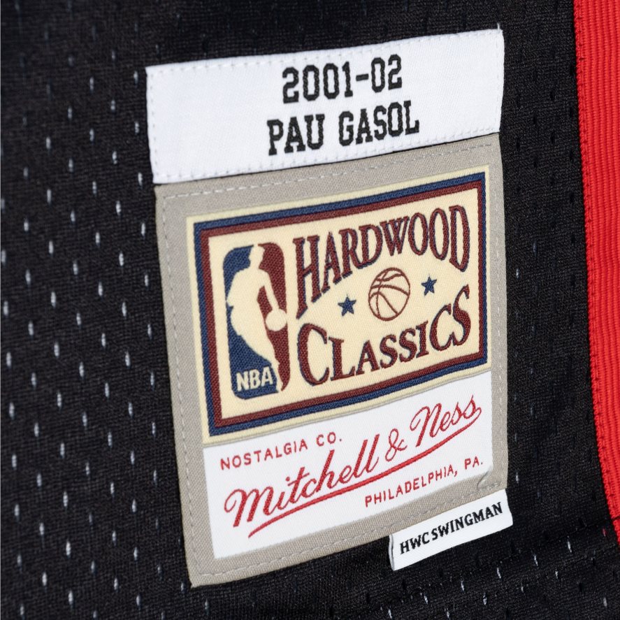 camiseta memphis grizzlies pau gasol mitchell & ness negro/turquesa hardwood classics split swingman jersey 6L080N952 NBA