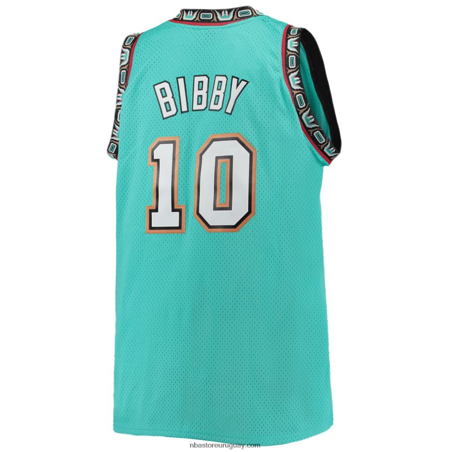 vancouver grizzlies mike bibby mitchell & ness verde azulado grande y alto clásico de madera dura jersey 6L080N1042 NBA