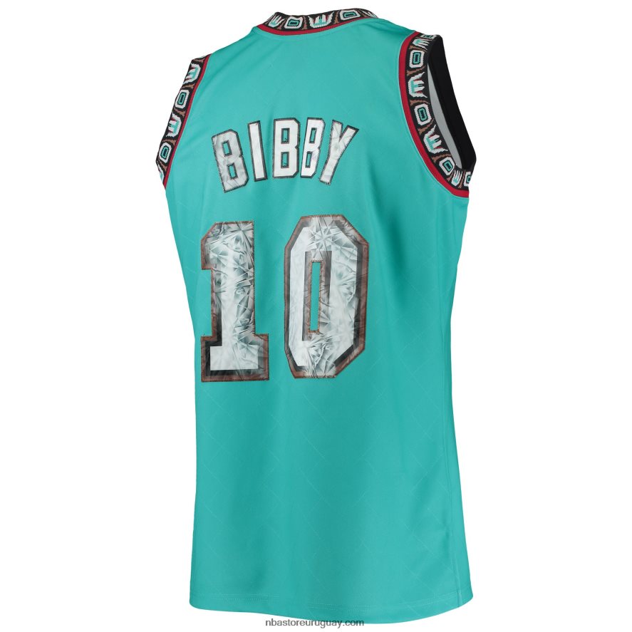 vancouver grizzlies mike bibby turquesa clásico de madera dura 75 aniversario diamante swingman jersey 6L080N7056 NBA