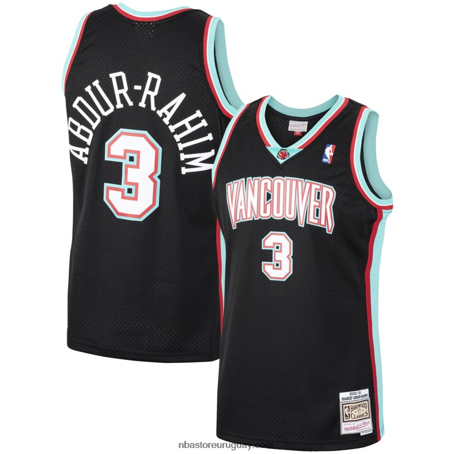 vancouver grizzlies shareef abdur-rahim negro madera dura clásicos alero jersey 6L080N6207 NBA
