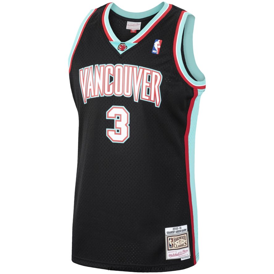 vancouver grizzlies shareef abdur-rahim negro madera dura clásicos alero jersey 6L080N6207 NBA