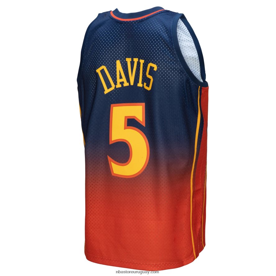 golden state warriors baron davis azul marino/naranja hardwood classics fadeaway swingman player jersey 6L080N7261 NBA