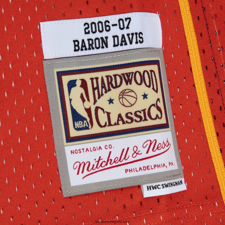 golden state warriors baron davis azul marino/naranja hardwood classics fadeaway swingman player jersey 6L080N7261 NBA