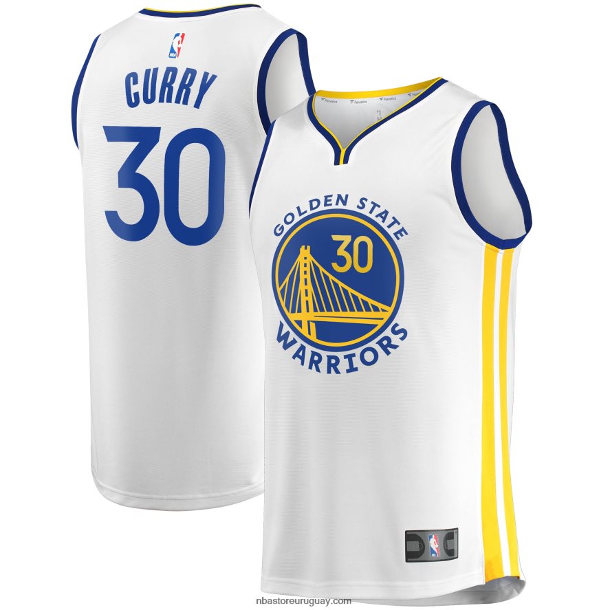 golden state warriors stephen curry blanco fast break replica jugador jersey 6L080N245 NBA