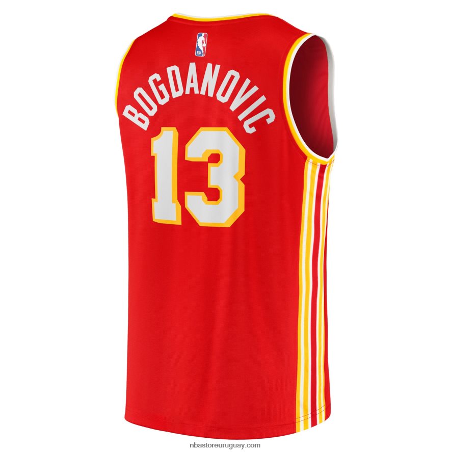atlanta hawks bogdan bogdanovic réplica de camiseta roja de descanso rápido 6L080N8583 NBA