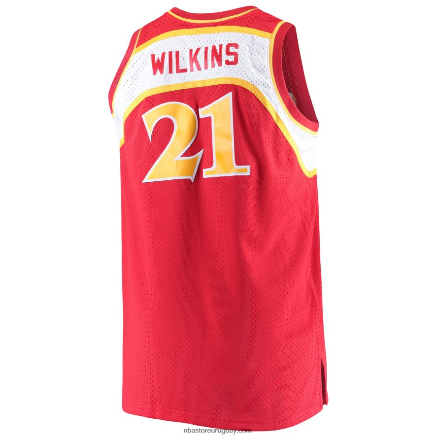 atlanta hawks dominique wilkins mitchell & ness rojo grande y alto clásico de madera dura jersey 6L080N8117 NBA
