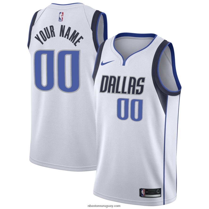 Camiseta Dallas Mavericks Nike Swingman blanca personalizada 6L080N3095 NBA