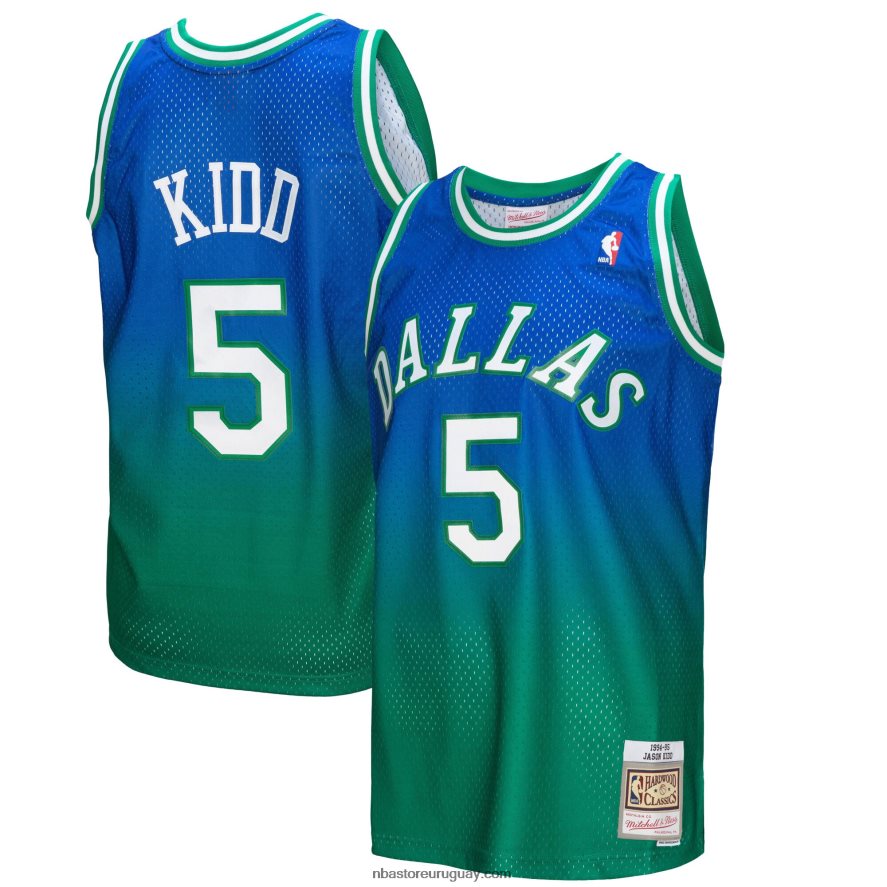 dallas mavericks jason kid d green/navy hardwood classics fadeaway camiseta de jugador swingman 6L080N6736 NBA