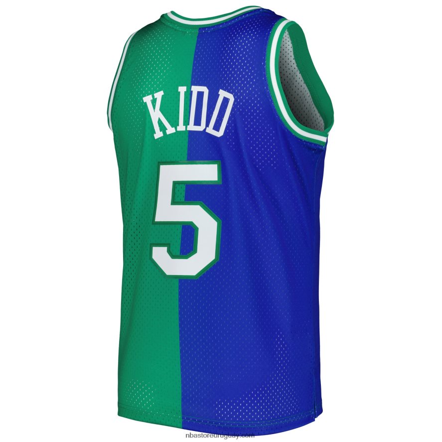 dallas mavericks jason kid d mitchell & ness azul/verde hardwood classics split swingman jersey 6L080N3654 NBA