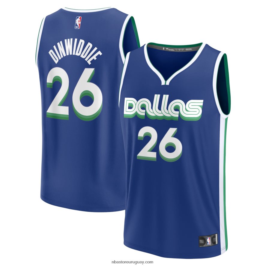 dallas mavericks spencer dinwiddie azul fastbreak camiseta 6L080N6828 NBA