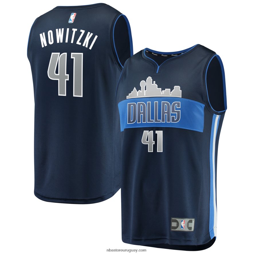 réplica de camiseta de los mavericks de dallas dirk nowitzki azul marino fast break 6L080N991 NBA