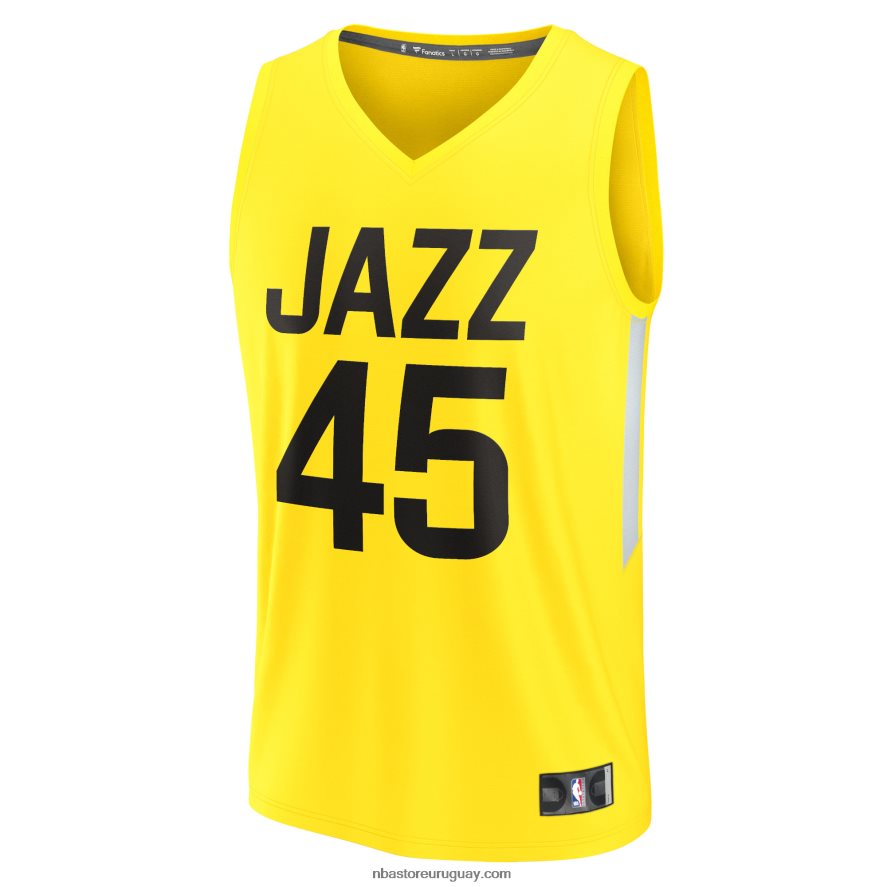 camiseta réplica de utah jazz donovan mitchell amarilla fast break 6L080N3421 NBA