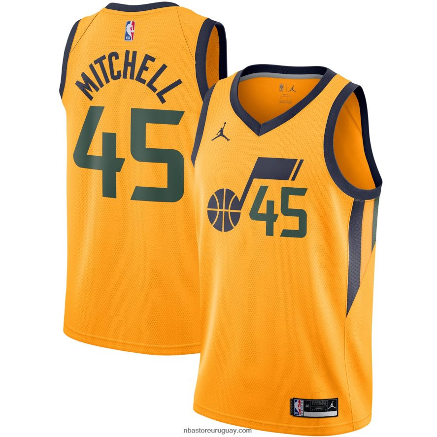utah jazz donovan mitchell jordan marca oro swingman jersey 6L080N11396 NBA