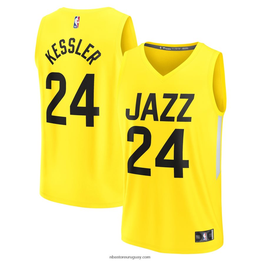 utah jazz walker kessler camiseta amarilla de réplica de jugador de descanso rápido 6L080N2957 NBA