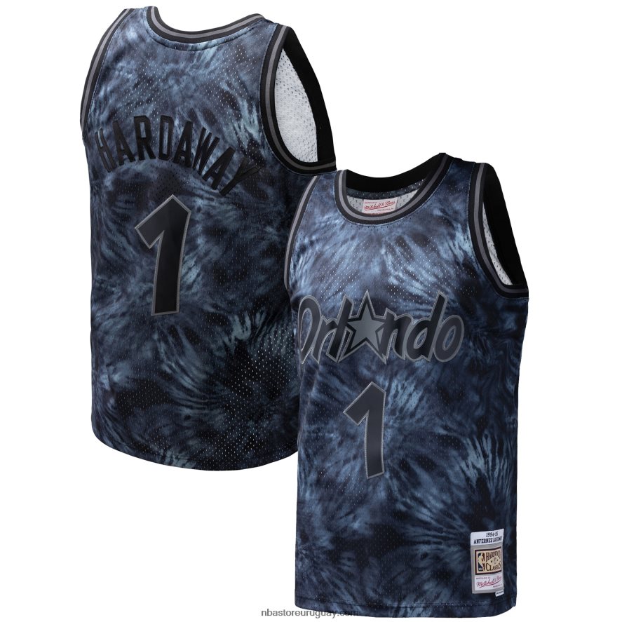 orlando magic penny hardaway mitchell & ness black hardwood classics 1984-85 camiseta tie-dye swingman 6L080N7324 NBA