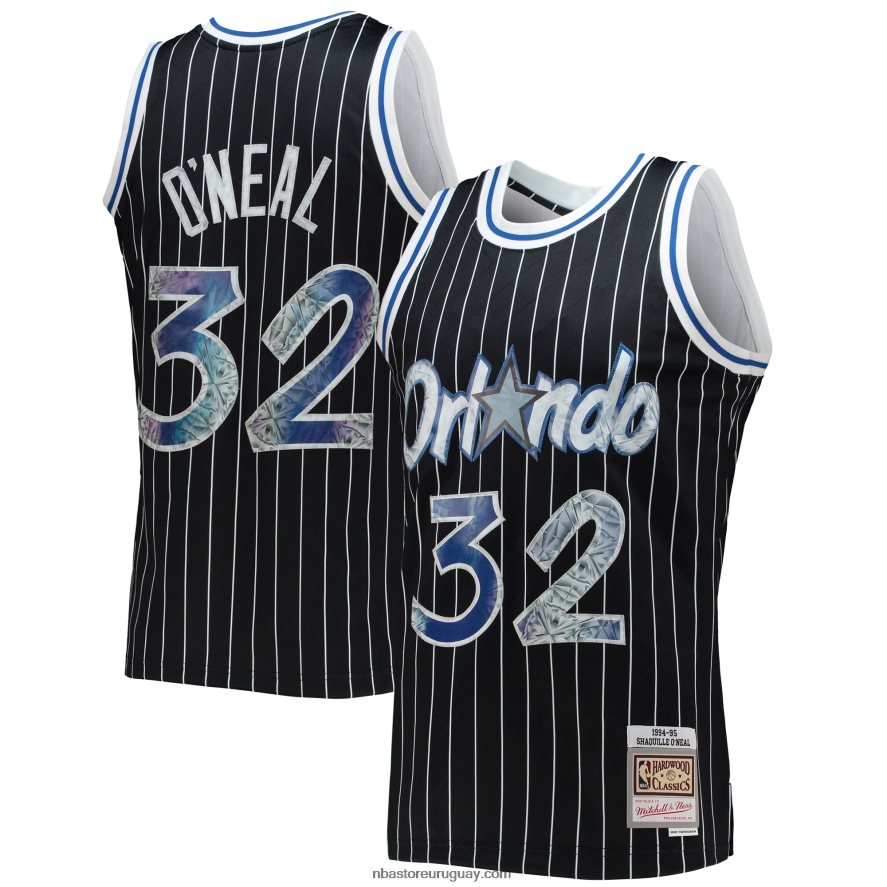orlando magic shaquille o'neal black hardwood classics 75th aniversario diamante swingman jersey 6L080N5025 NBA