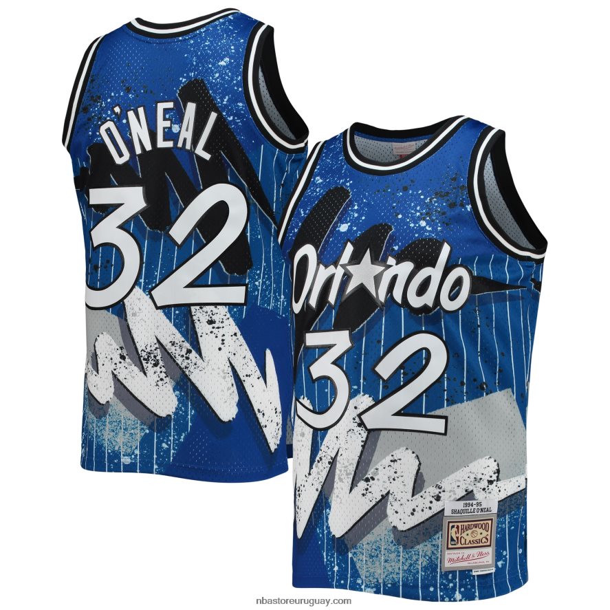 orlando magic shaquille o'neal mitchell & ness blue hardwood classics hyper hoops swingman jersey 6L080N6249 NBA