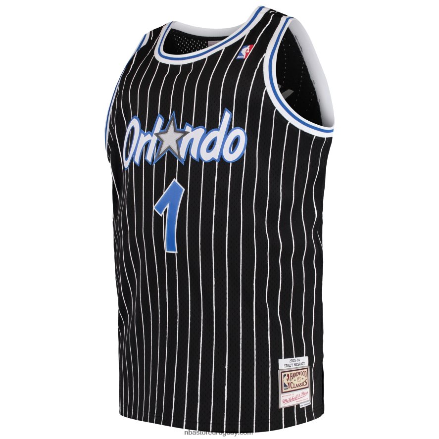 orlando magic tracy mcgrady mitchell & ness negro grande y alto clásico de madera dura swingman jersey 6L080N3457 NBA