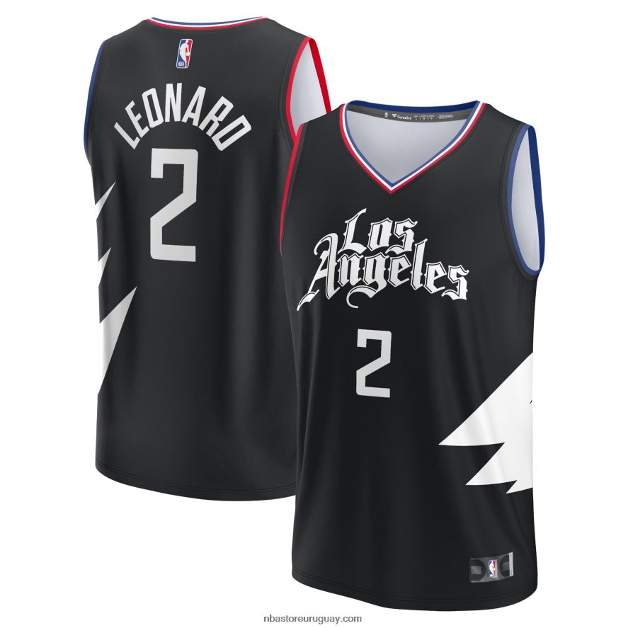 camiseta réplica de la clippers kawhi leonard negro fast break 6L080N3015 NBA