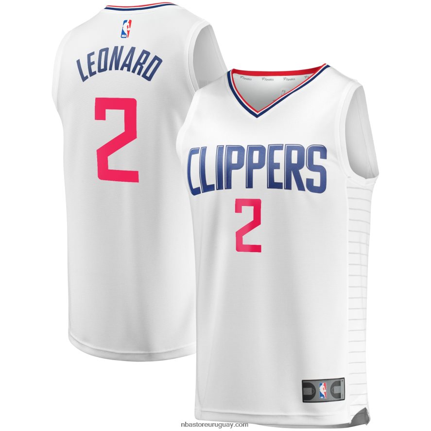 la clippers kawhi leonard blanco fast break réplica jugador jersey 6L080N1340 NBA