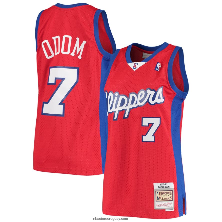 la clippers lamar odom mitchell & ness rojo hardwood classics swingman jersey 6L080N2148 NBA