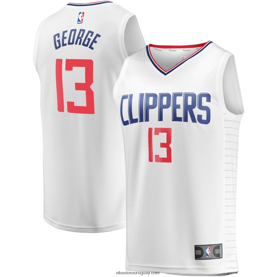 la clippers paul george camiseta blanca de jugador de descanso rápido 6L080N7844 NBA